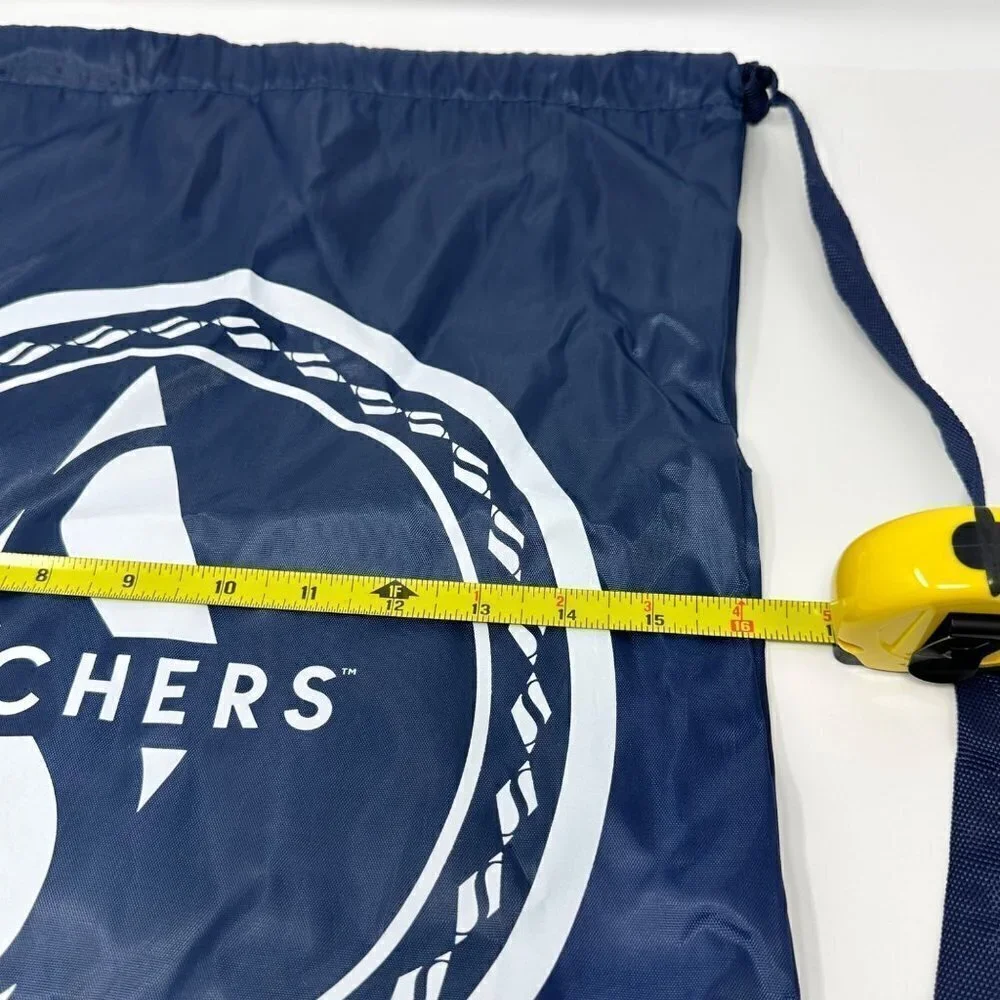 Skechers Nylon Drawstring Bag Gym Bag Navy Blue White Logo Backpack Day Pack